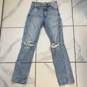 Zara Light Blue Straight Leg Jeans